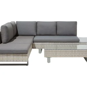 Conjunto lounge LANCIANO Ratan sintético Cinzento Multimarca