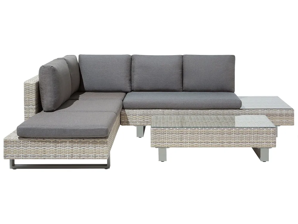 Conjunto lounge LANCIANO Ratan sintético Cinzento Multimarca