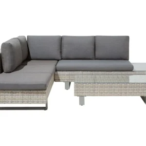 Conjunto lounge LANCIANO Ratan sintético Cinzento Multimarca