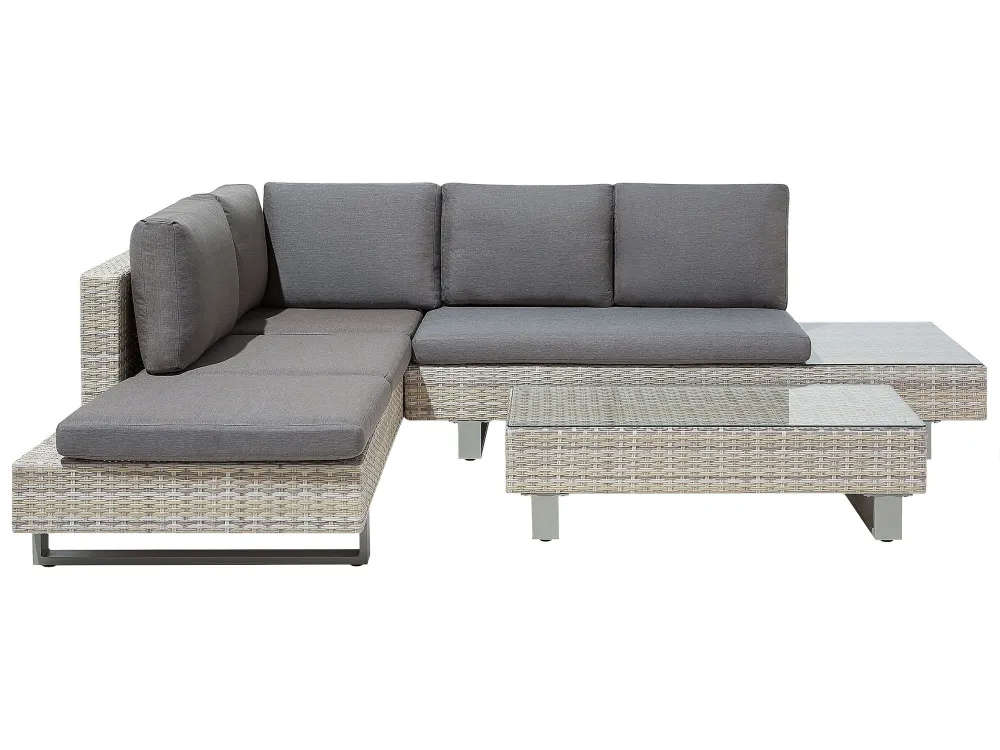 Conjunto lounge LANCIANO Ratan sintético Cinzento Multimarca