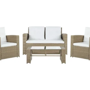 Conjunto lounge LUCA Ratan sintético Castanho óbvio