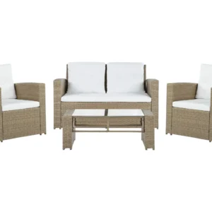 Conjunto lounge LUCA Ratan sintético Castanho óbvio