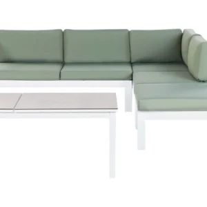 Conjunto lounge MESSINA Alumínio Verde com Guarda-sol Incluso