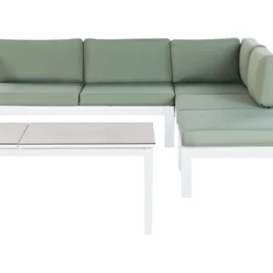 Conjunto lounge MESSINA Alumínio Verde com Guarda-sol Incluso