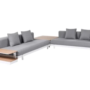 Conjunto lounge MISSANELLO Poliéster Cinzento para Áreas de Lazer