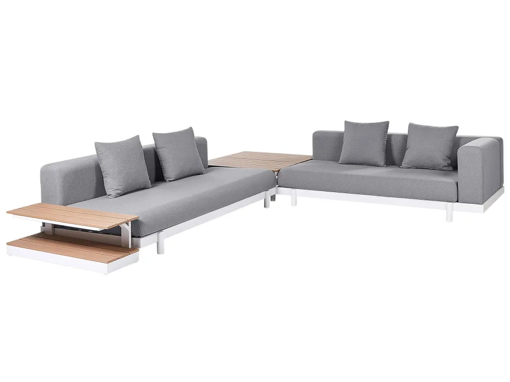 Conjunto lounge MISSANELLO Poliéster Cinzento para Áreas de Lazer