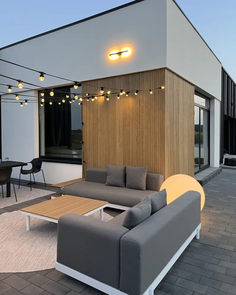 Conjunto lounge MISSANELLO Poliéster Cinzento para Áreas de Lazer