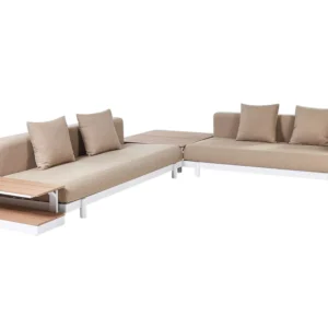 Conjunto lounge MISSANELLO Poliéster Creme para Varandas e Terraços