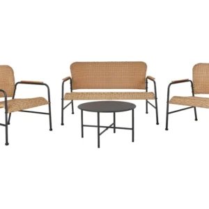 Conjunto lounge OFANTO Ratan sintético Espontâneo com Almofadas Incluídas