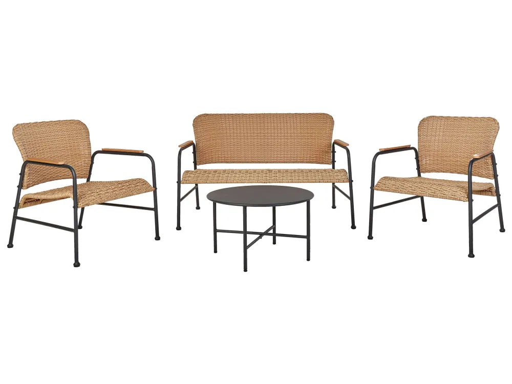 Conjunto lounge OFANTO Ratan sintético Espontâneo com Almofadas Incluídas