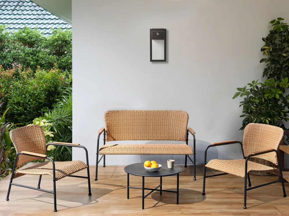 Conjunto lounge OFANTO Ratan sintético Espontâneo com Almofadas Incluídas