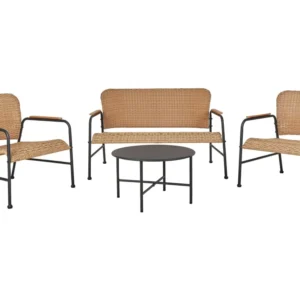Conjunto lounge OFANTO Ratan sintético Espontâneo com Almofadas Incluídas