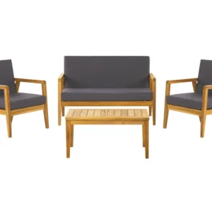 Conjunto lounge PALLANO Madeira de acácia Cinzento sombrio