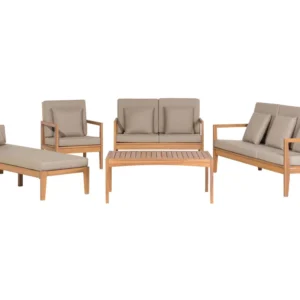 Conjunto lounge PATAJA Madeira de acácia Castanho óbvio
