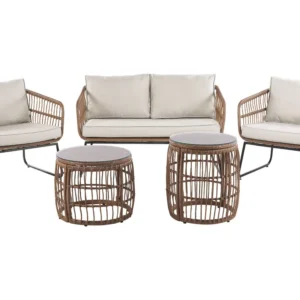 Conjunto lounge RAVELLO Ratan sintético Puro Fácil Manutenção