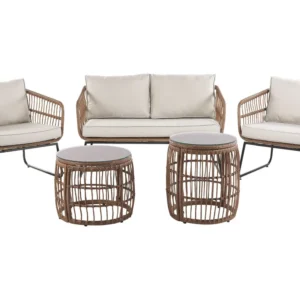 Conjunto lounge RAVELLO Ratan sintético Puro Fácil Manutenção