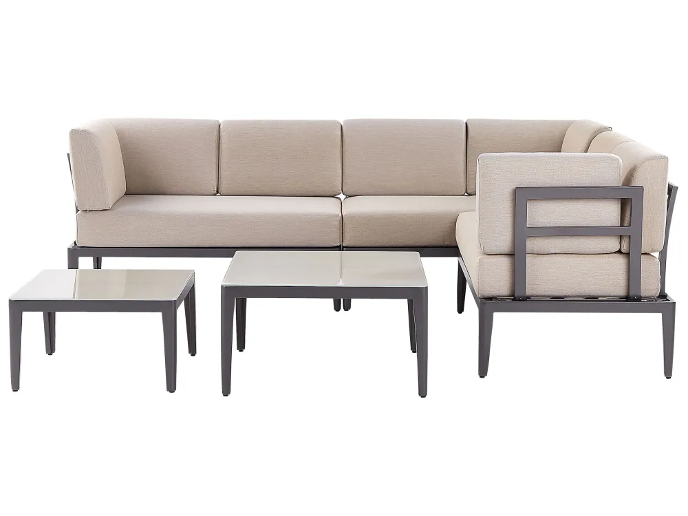 Conjunto lounge RIMA III Alumínio Creme Esquerdo para Varandas e Terraços