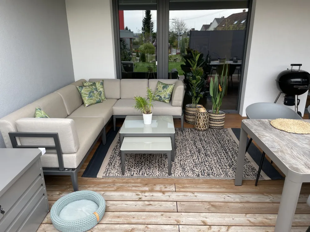 Conjunto lounge RIMA III Alumínio Creme Esquerdo para Varandas e Terraços