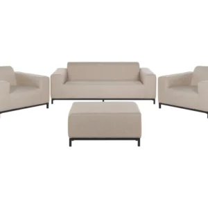 Conjunto lounge ROVIGO Poliéster Creme com Guarda-sol Incluso