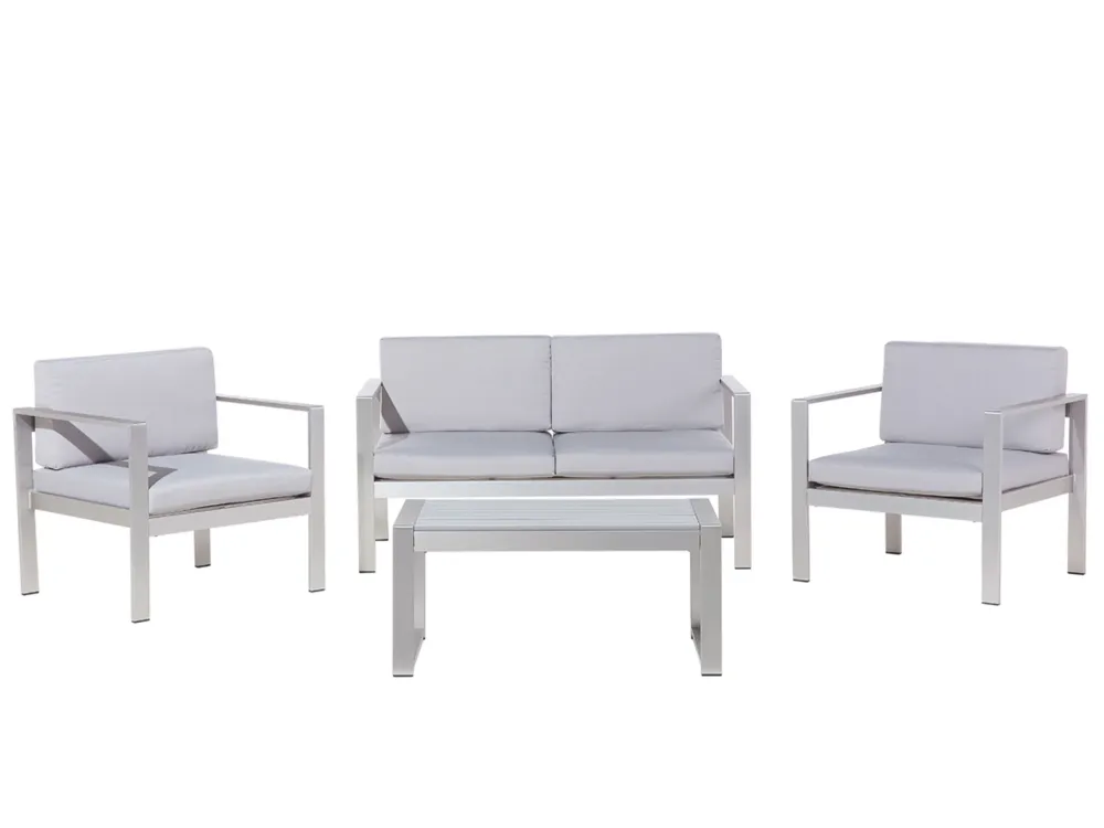 Conjunto lounge SALERNO Alumínio Cinzento visível