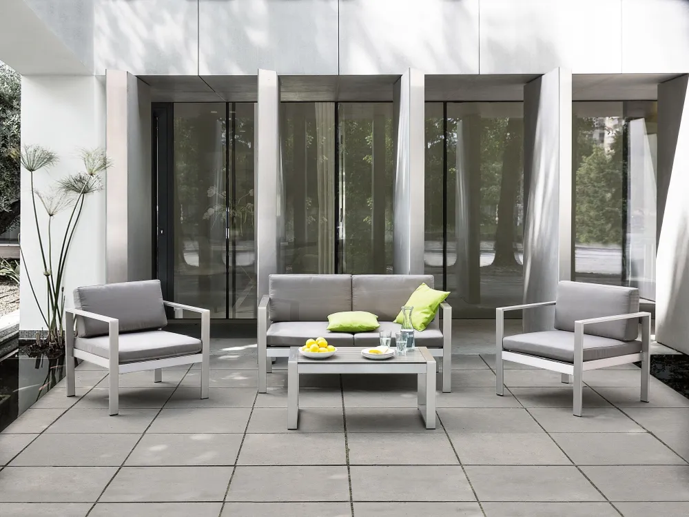 Conjunto lounge SALERNO Alumínio Cinzento visível