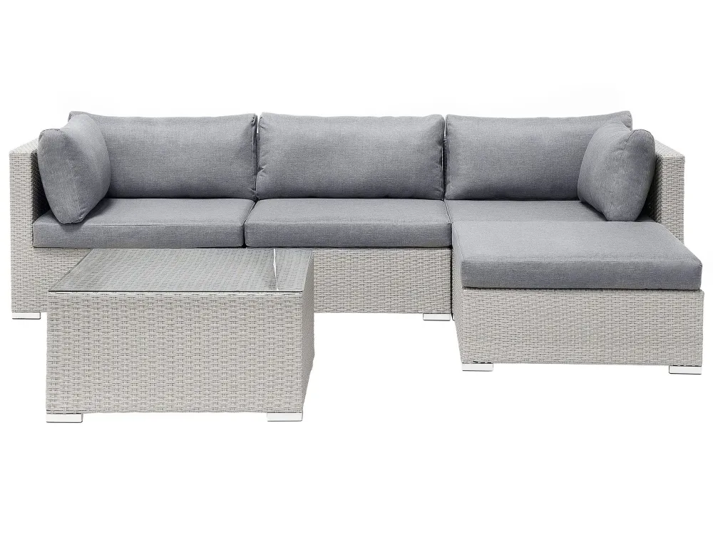 Conjunto lounge SANO Ratan sintético Cinzento distinto Esquerdo