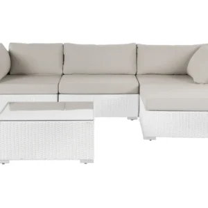 Conjunto lounge SANO Ratan sintético Creme óbvio Branco Esquerdo