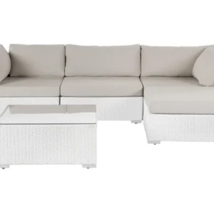 Conjunto lounge SANO Ratan sintético Creme óbvio Branco Esquerdo