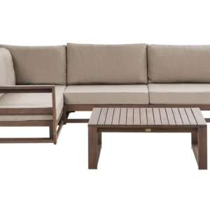 Conjunto lounge TIMOR Madeira de acácia com certificado FSC® Castanho obscuro Direito