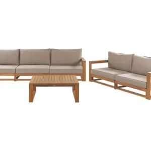 Conjunto lounge TIMOR Madeira de acácia com certificado FSC® Castanho nítido