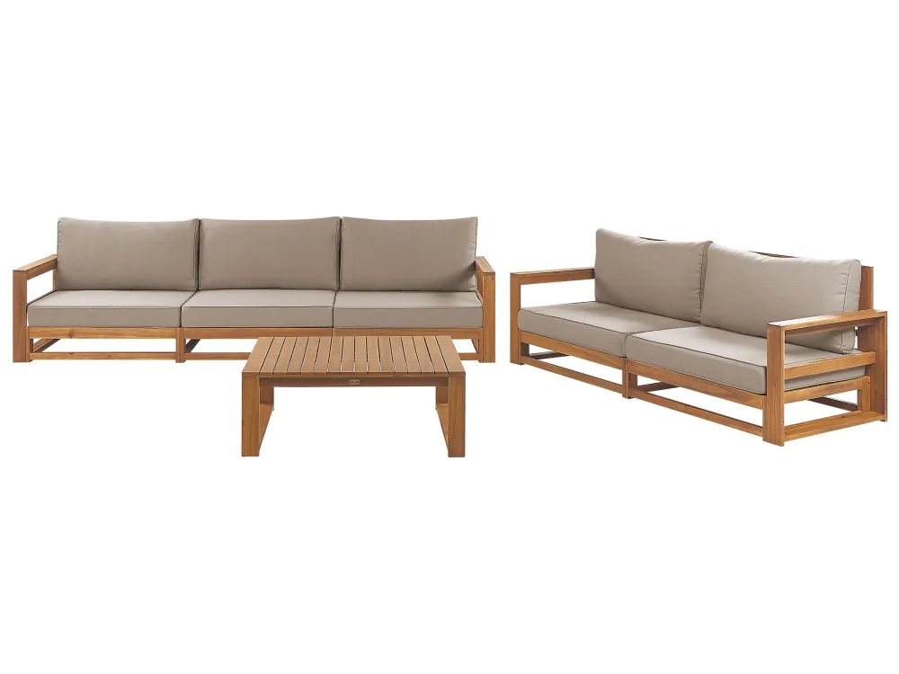Conjunto lounge TIMOR Madeira de acácia com certificado FSC® Castanho nítido