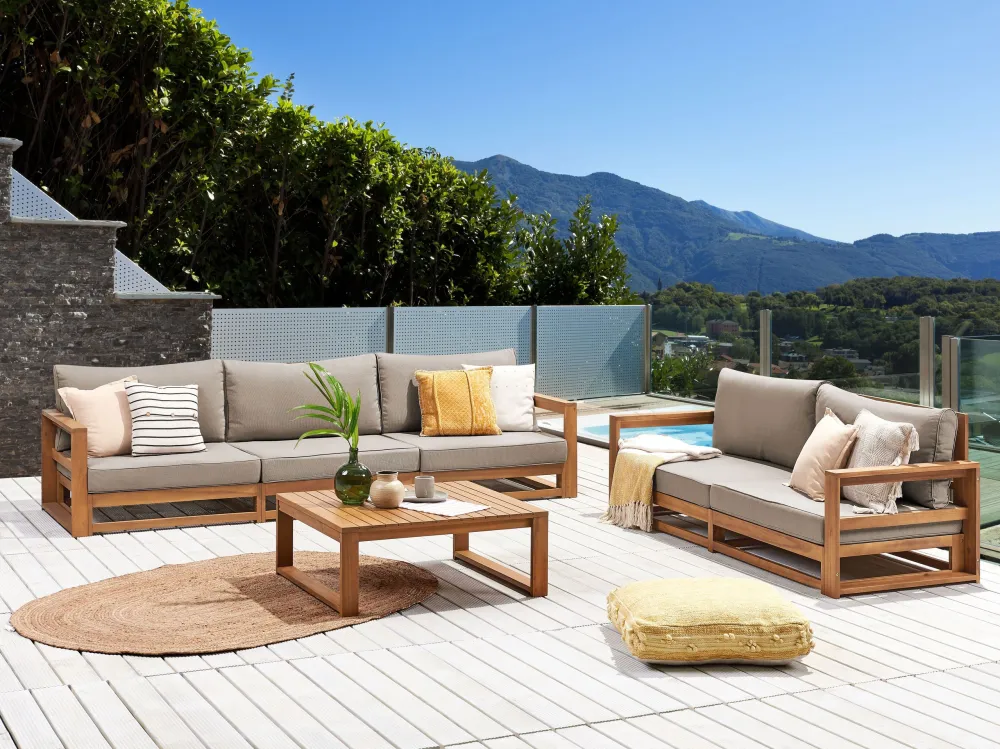 Conjunto lounge TIMOR Madeira de acácia com certificado FSC® Castanho nítido