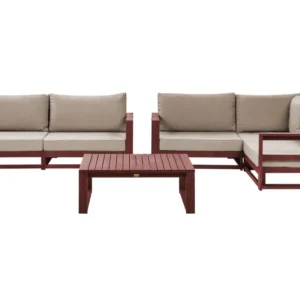Conjunto lounge TIMOR Madeira de acácia Vermelho escuro Para diversos usos