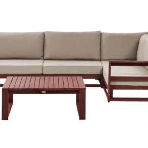 Conjunto lounge TIMOR Madeira de acácia Vermelho obscuro Esquerdo