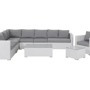 Conjunto lounge XXL Ratan sintético Branco De uso geral