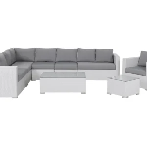 Conjunto lounge XXL Ratan sintético Branco De uso geral