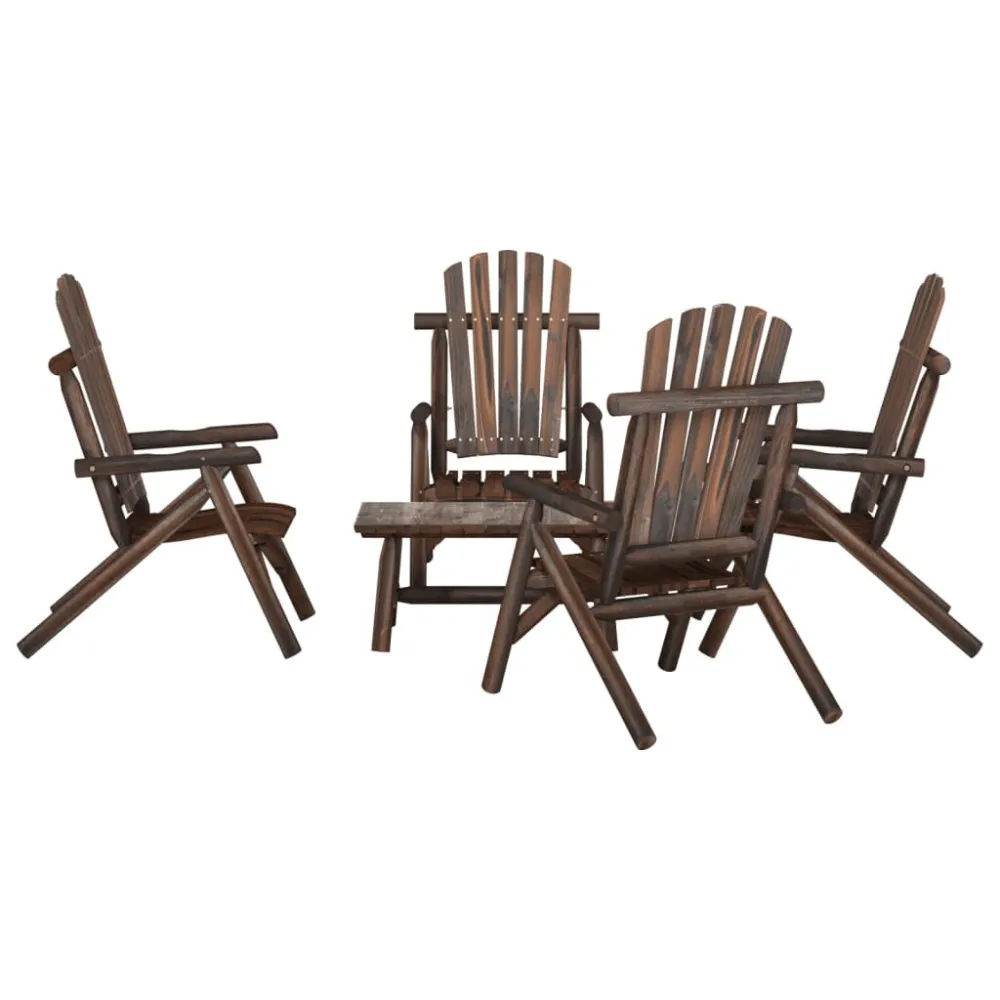 Conjunto de Madeira Maciç 5 pcs conjunto lounge de jardim madeira de abeto maciç