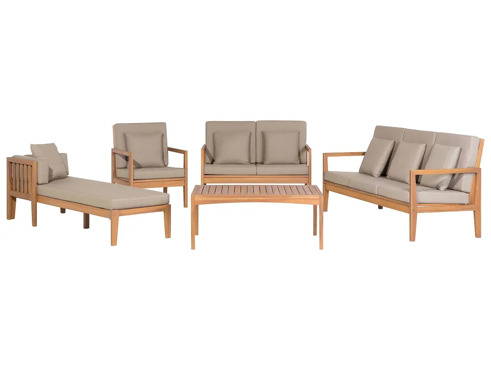 Conjunto Modular para Conjunto lounge PATAJA Madeira de acácia com certificado FSC® Castanho visível