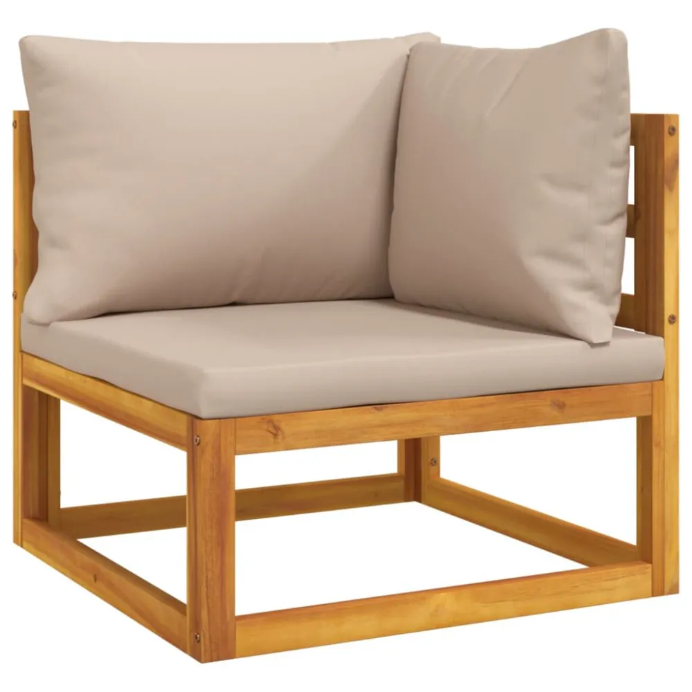 Conjunto Premium de 5pcs conj. lounge jardim madeira comalmofadões cinza-acastanhado