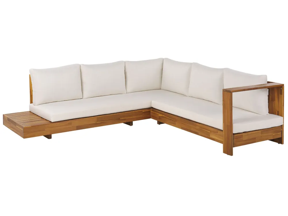 Conjunto Premium de Conjunto lounge MARETTIMO Madeira de acácia Branco creme Esquerdo