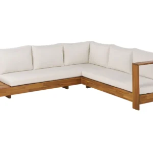 Conjunto Premium de Conjunto lounge MARETTIMO Madeira de acácia Branco creme Esquerdo