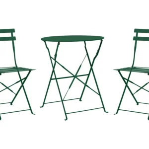 Conjunto Premium de Conjunto de varanda com 2 lugares em metal verde apagado FIORI