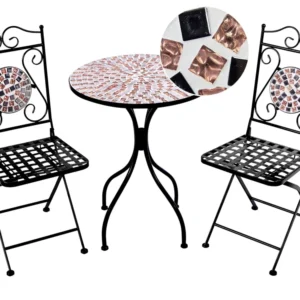 Conjunto de Rattan Sintético Conjunto de jardim em metálico preto CARPINO