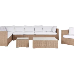Conjunto de Rattan Sintético Conjunto lounge XXL Ratan sintético Cor de areia