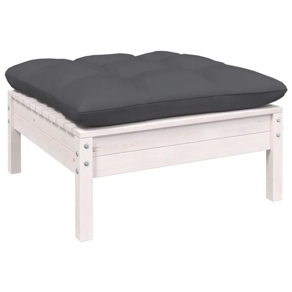 Conjunto de Relaxamento 13 pcs conjunto lounge de jardim com almofadões pinho branco