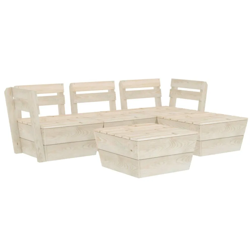 Conjunto de Relaxamento 5 pcs conjunto lounge de paletes madeira de abeto impregnada