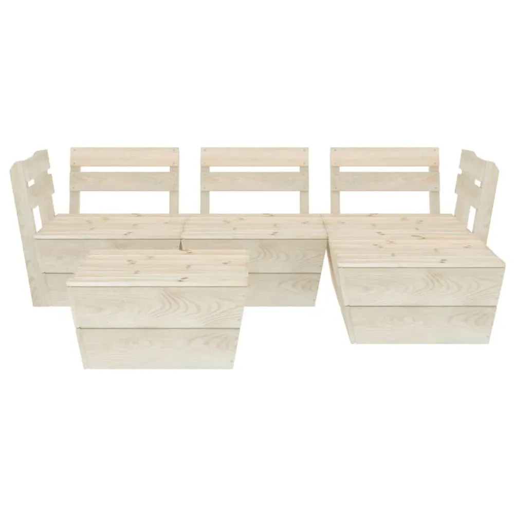 Conjunto de Relaxamento 5 pcs conjunto lounge de paletes madeira de abeto impregnada