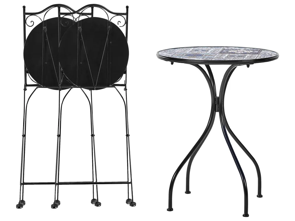 Conjunto de varanda com 2 lugares em metálico preto CIVITA