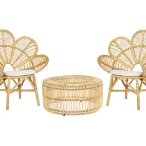 Conjunto de varanda com 2 lugares em rattan cor genuíno FLORENTINE / LIMNI