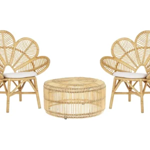 Conjunto de varanda com 2 lugares em rattan cor genuíno FLORENTINE / LIMNI